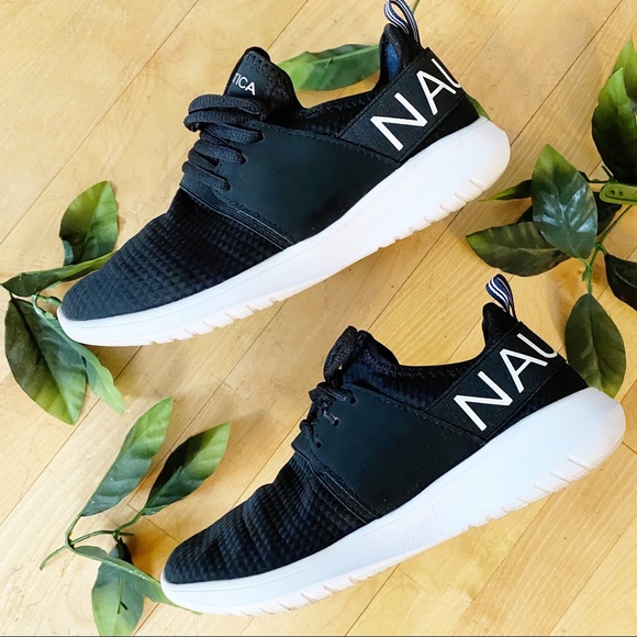 Nautica Shoes - Nautical Black & White Lace Up Sneakers